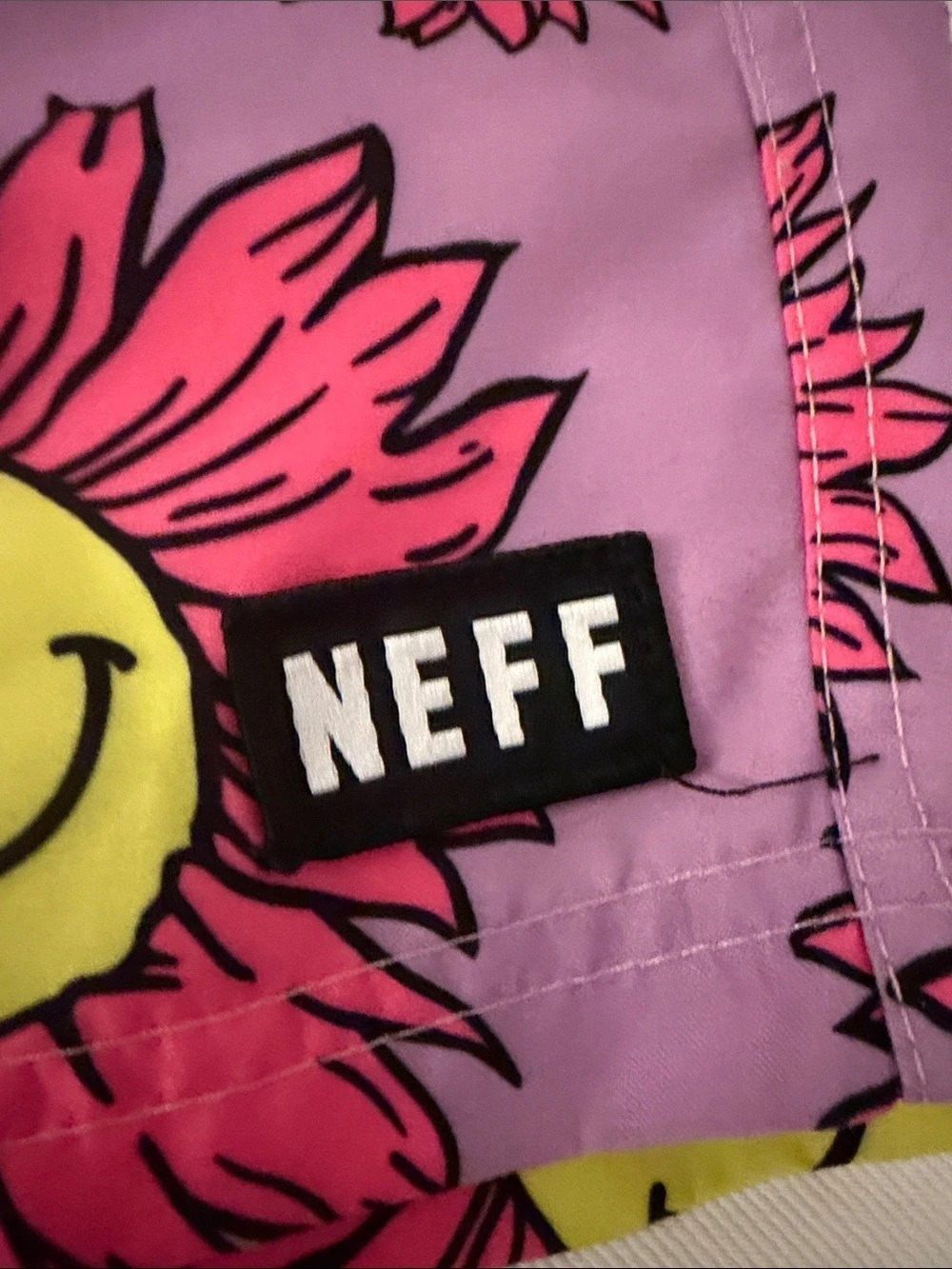 Neff Floral Swim Trunks Purple & Pink Happy faces